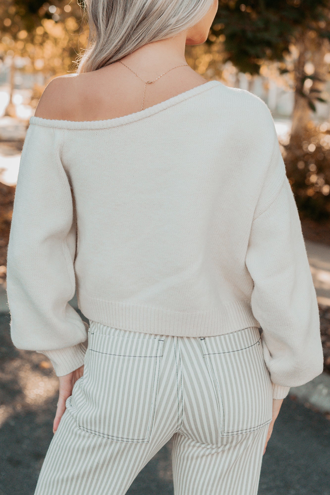 Into Your Arms One-Shoulder Knit Sweater (Cream) - NanaMacs