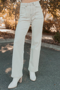 Marcus Straight Leg Striped Mica Denim Jeans (Grey Dawn) - NanaMacs