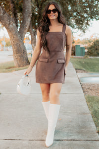 Honest Energy Sleeveless Mini Dress (Espresso) - NanaMacs