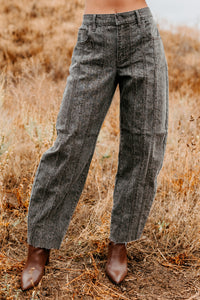 Kelsey Cheetah Seamed Barrel Hidden Jeans (Brown Cheetah) - NanaMacs