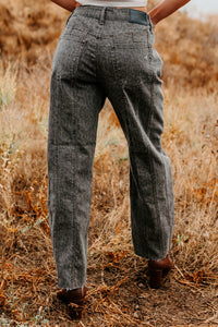 Kelsey Cheetah Seamed Barrel Hidden Jeans (Brown Cheetah) - NanaMacs