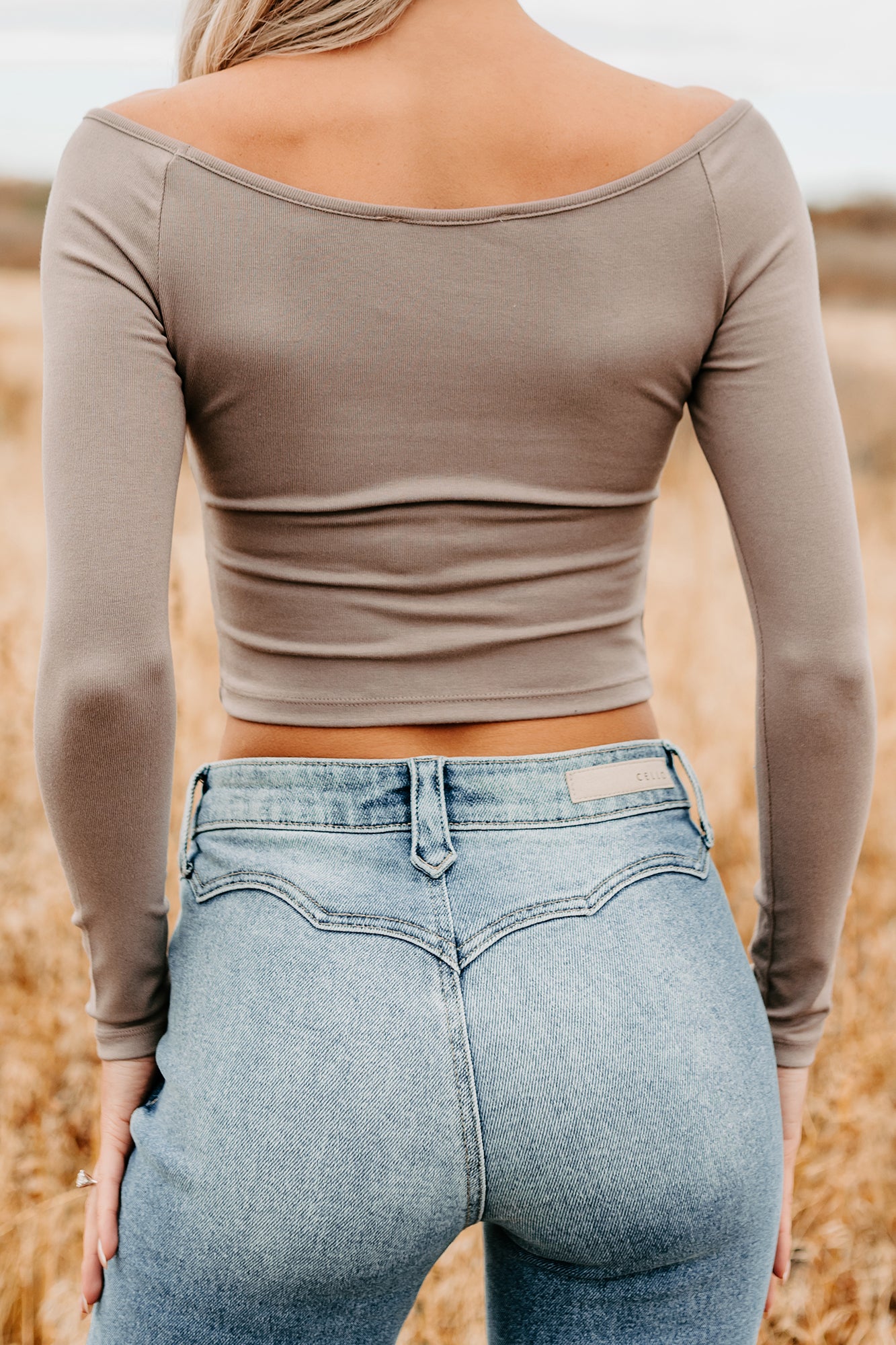 Love Again Off The Shoulder Long Sleeve Top (Dark Coco) - NanaMacs