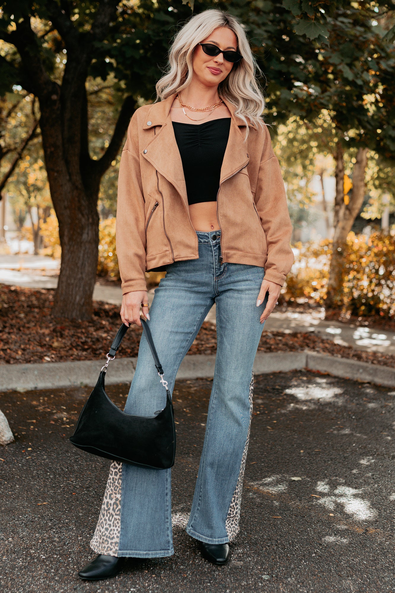 Feeling Jaded Faux Suede Moto Jacket (Camel) - NanaMacs