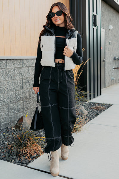 Candle Lit Nights Sherpa Puffer Vest (Cream) - NanaMacs