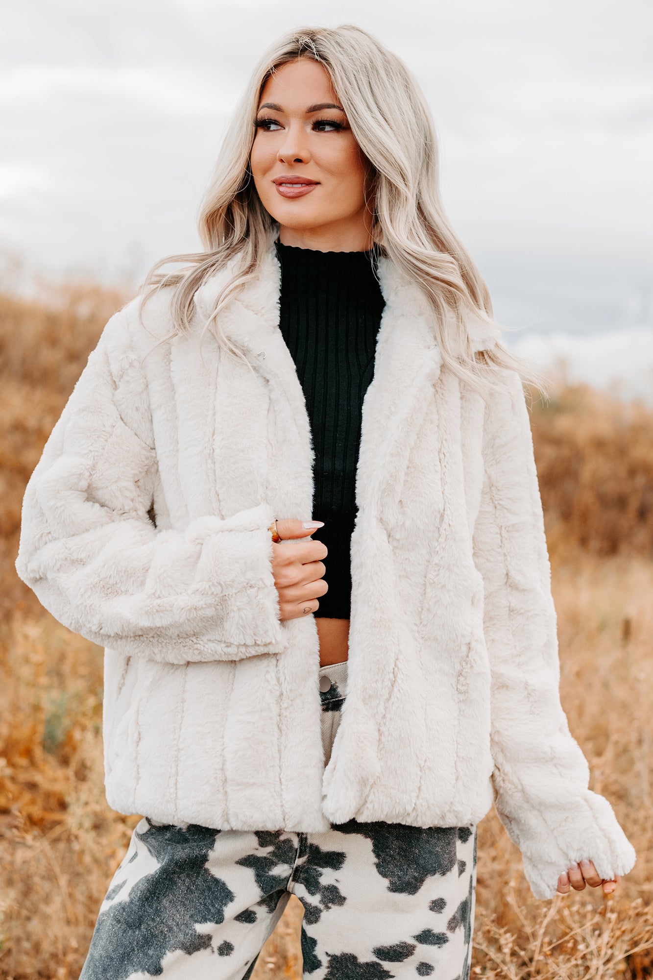 Snuggle Bug Faux Fur Jacket (Ivory) · NanaMacs