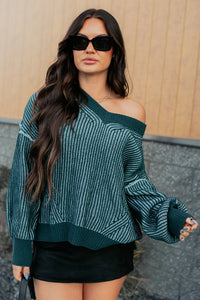 Grounded Soul Two Tone Cable Knit Sweater (Forest) - NanaMacs