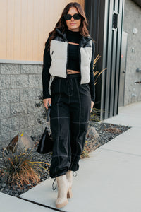 No Plot Needed Parachute Jogger Pants (Black) - NanaMacs