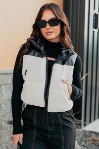Candle Lit Nights Sherpa Puffer Vest (Cream) - NanaMacs