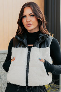 Candle Lit Nights Sherpa Puffer Vest (Cream) - NanaMacs