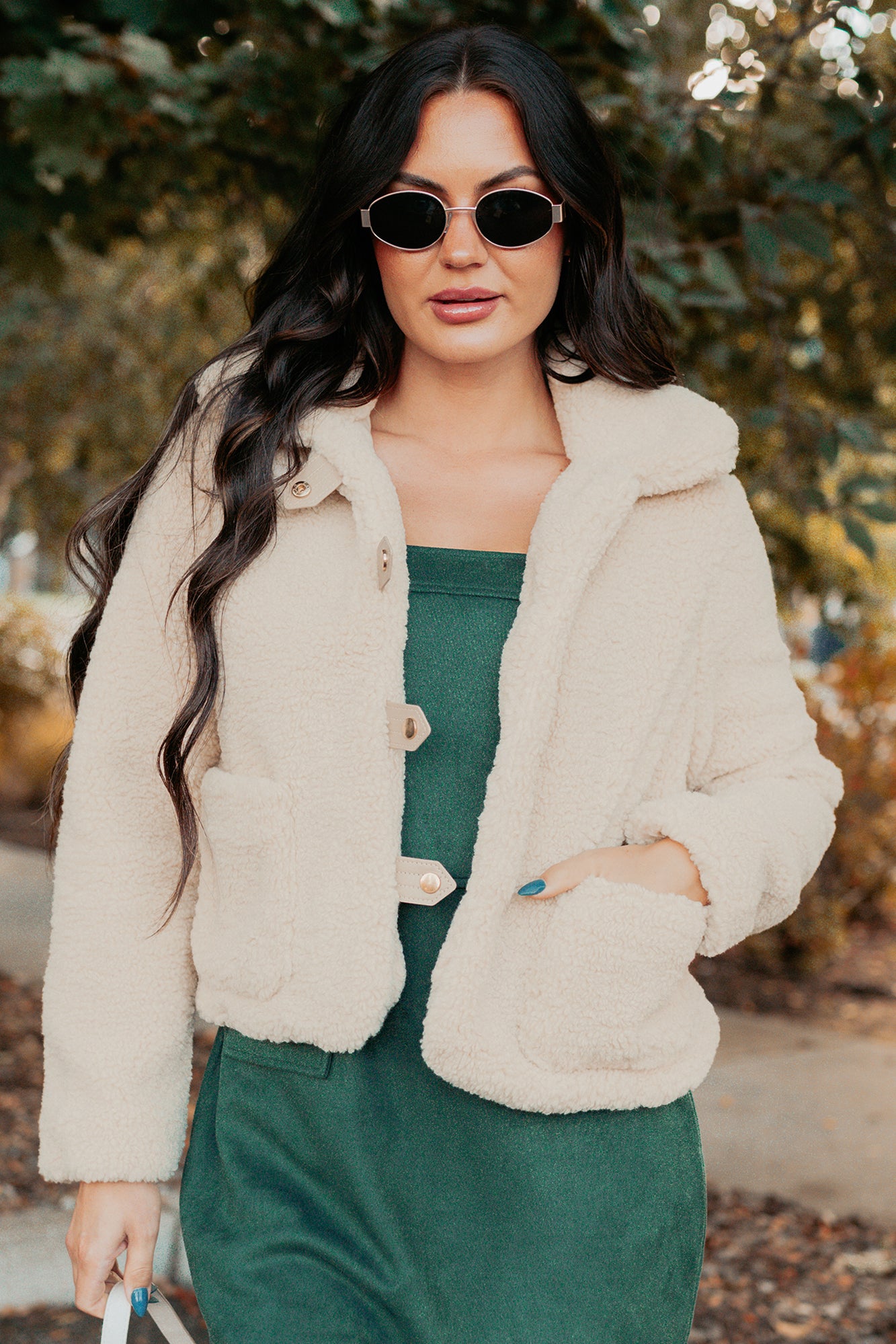 Mountain Haze Snap Button Up Sherpa Jacket (Cream) · NanaMacs