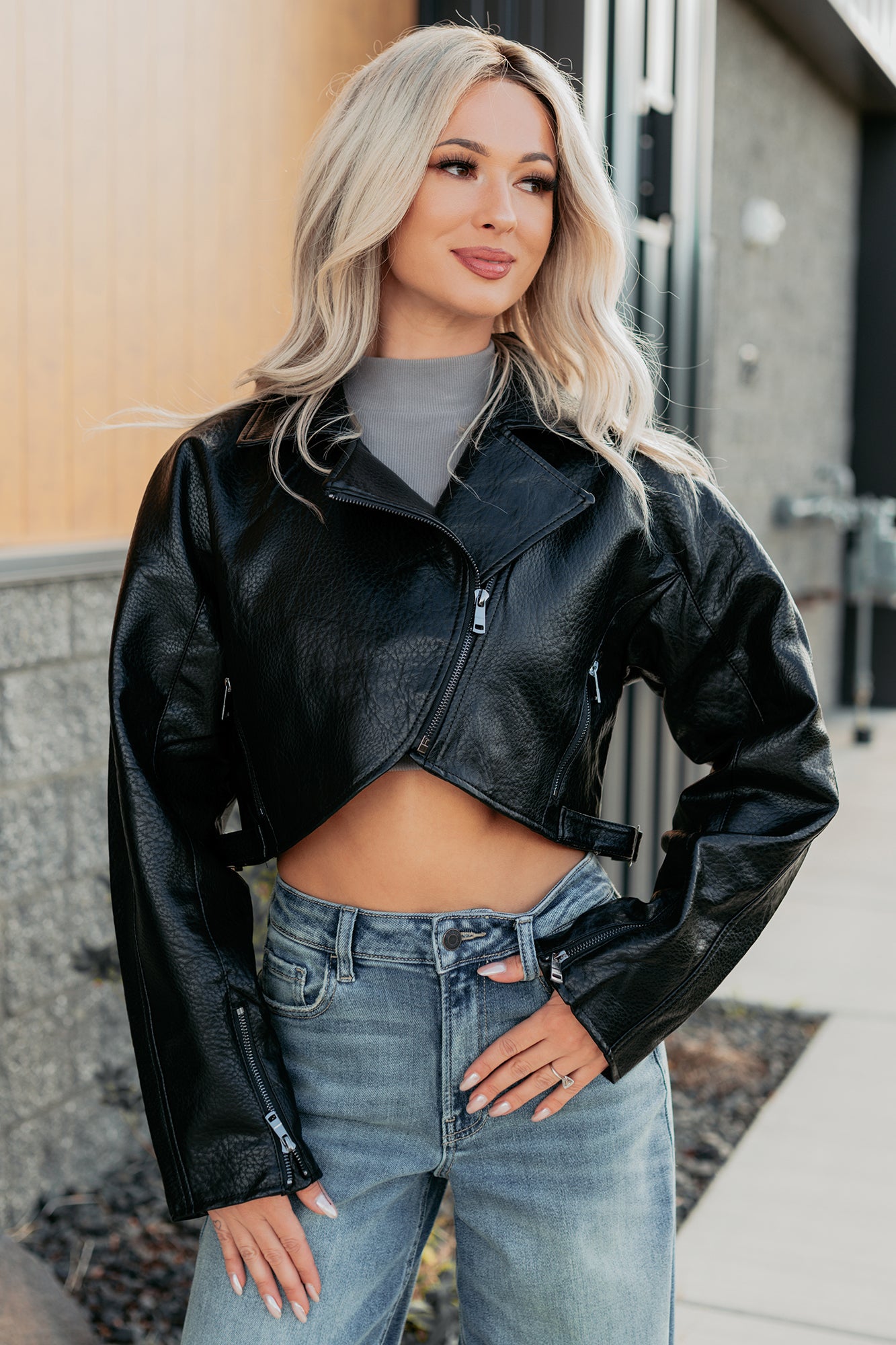 Savage Love Faux Leather Crop Jacket (Black) · NanaMacs