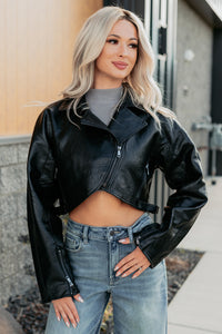 Savage Love Faux Leather Crop Jacket (Black) - NanaMacs