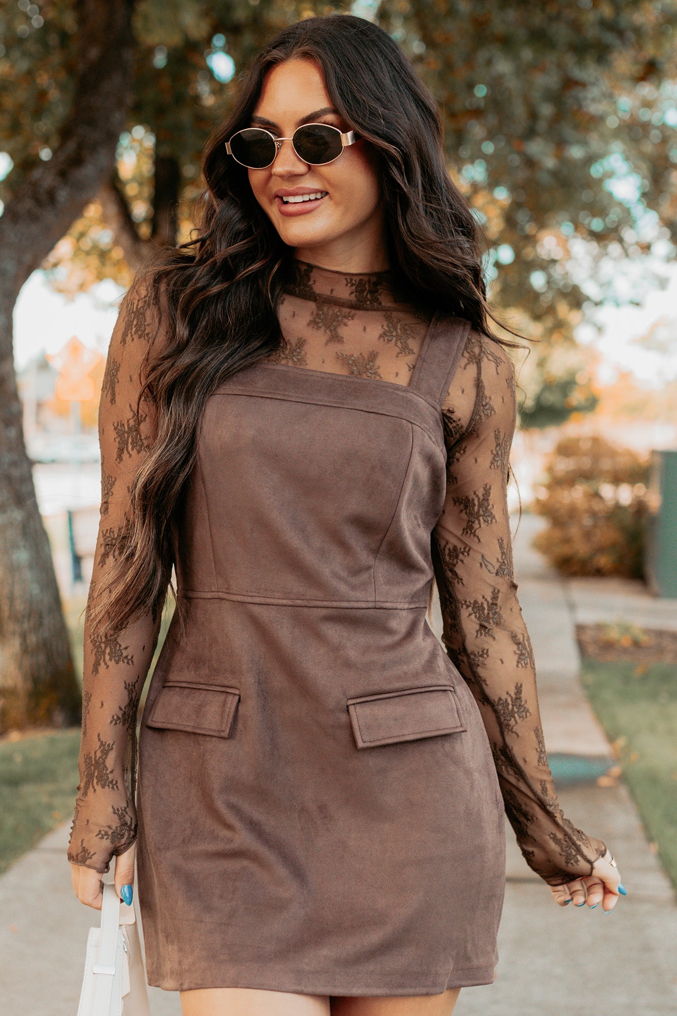 espresso brown mini dress Farah Espresso Sequin Mini Dress - XS Size - Women's Dresses