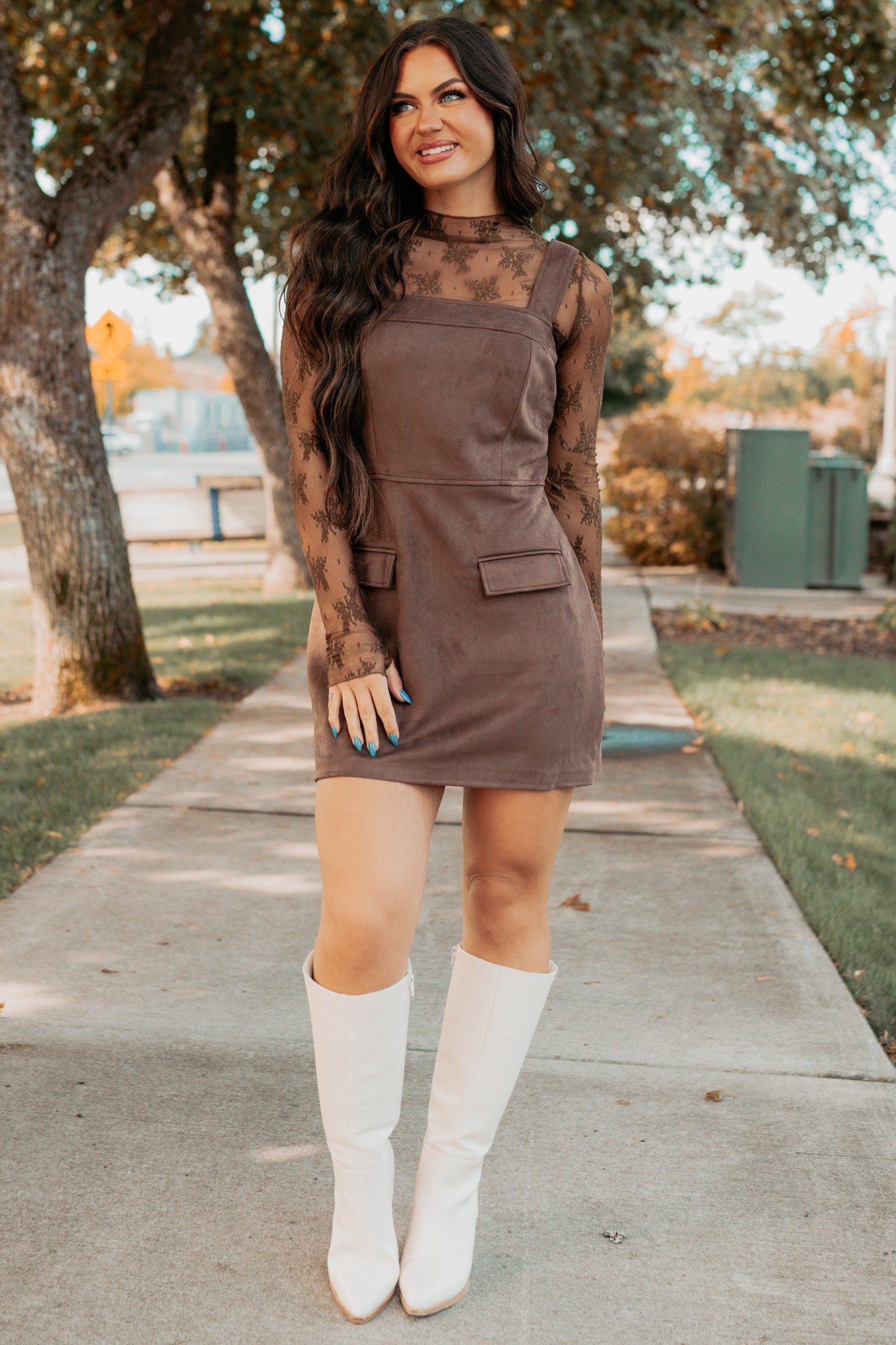 Honest Energy Sleeveless Mini Dress (Espresso) - NanaMacs