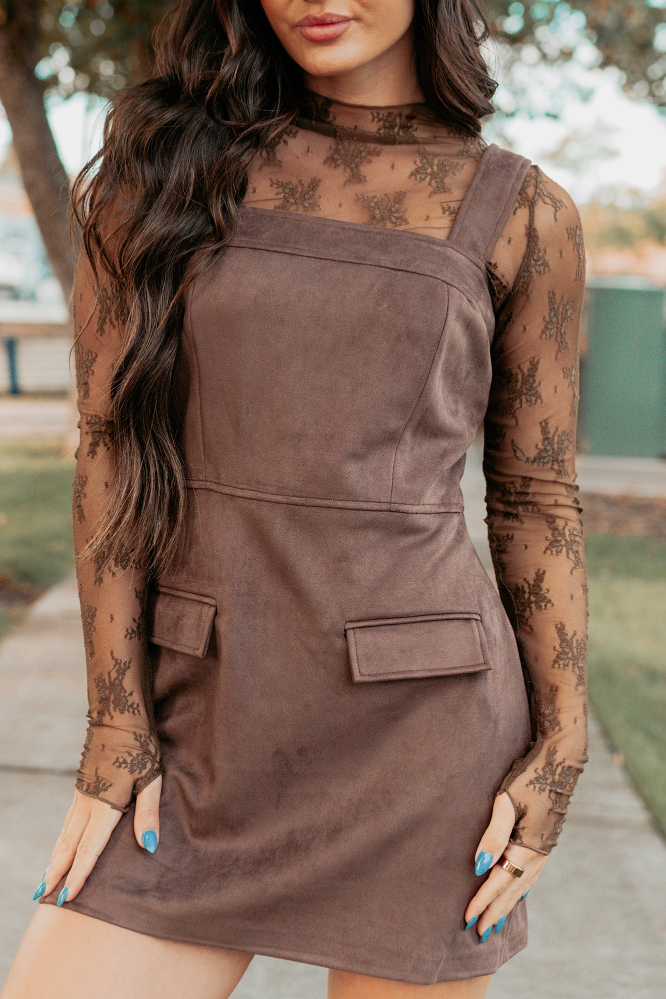 Honest Energy Sleeveless Mini Dress (Espresso) - NanaMacs