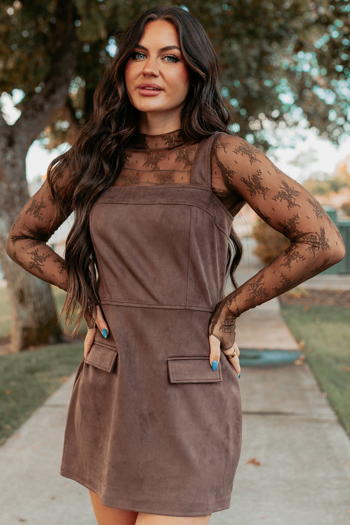 Honest Energy Sleeveless Mini Dress (Espresso) - NanaMacs