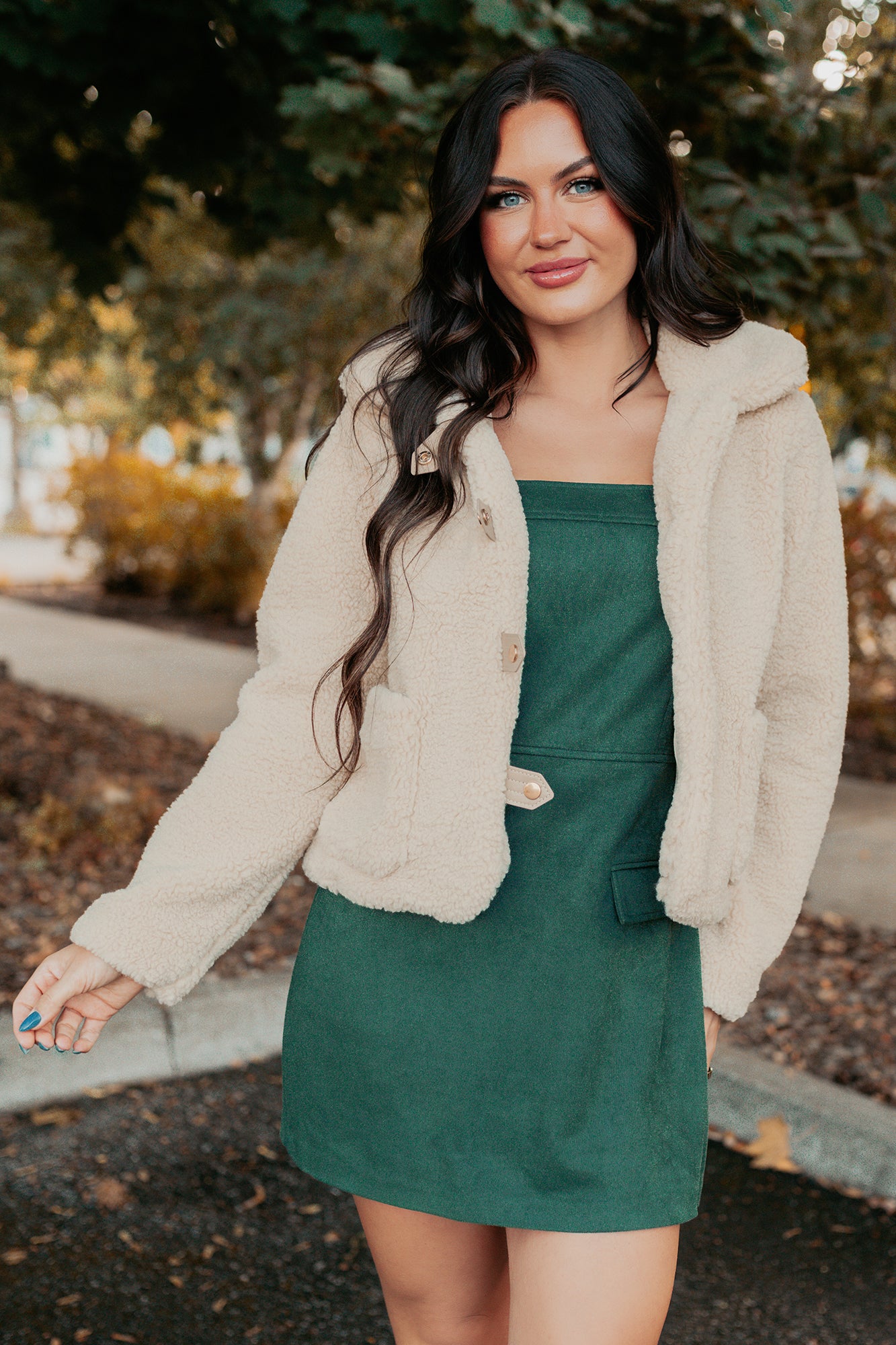 Mountain Haze Snap Button Up Sherpa Jacket (Cream) - NanaMacs