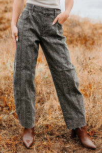 Kelsey Cheetah Seamed Barrel Hidden Jeans (Brown Cheetah) - NanaMacs