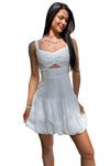Almost A Dream Eyelet Lace Bubble Hem Dress (White) - NanaMacs