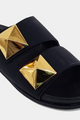 PREORDER Bernarda Studded Slide Sandals (Black Matte) - NanaMacs