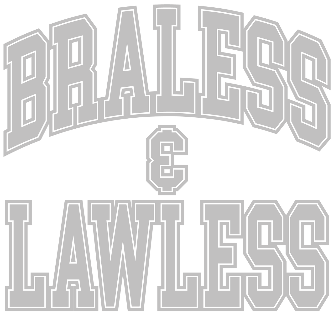 "Braless & Lawless" Oversized Crop Tee With Metallic Graphic (Black) - Print On Demand - NanaMacs