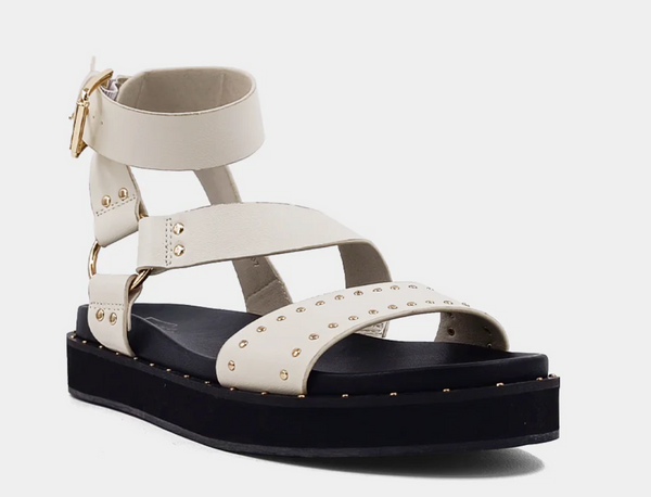 PREORDER Cool Like Cameron Studded Sandals (Cream) - NanaMacs