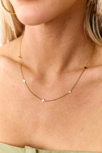 Casual Grace Mini Cross Pendant Necklace (Gold) - NanaMacs
