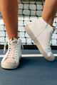 Rooney Retro High-Top Sneakers (Off White Snake) - NanaMacs