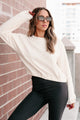 Call My Bluff Lightweight Pullover Top (Cream) - NanaMacs