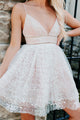 Bellissimo Darling Lace Mini Dress (White) - NanaMacs