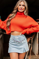 Pamela Turtleneck Crop Sweater (Orange) - NanaMacs