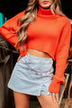 Pamela Turtleneck Crop Sweater (Orange) - NanaMacs