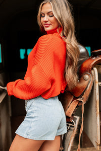 DOORBUSTER Pamela Turtleneck Crop Sweater (Orange) - NanaMacs