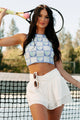 Zen Living Yin Yang Checker Heart Crop Top (Blue) - NanaMacs