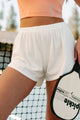 Find Me At Home Cotton Dolphin Hem Shorts (Off White) - NanaMacs