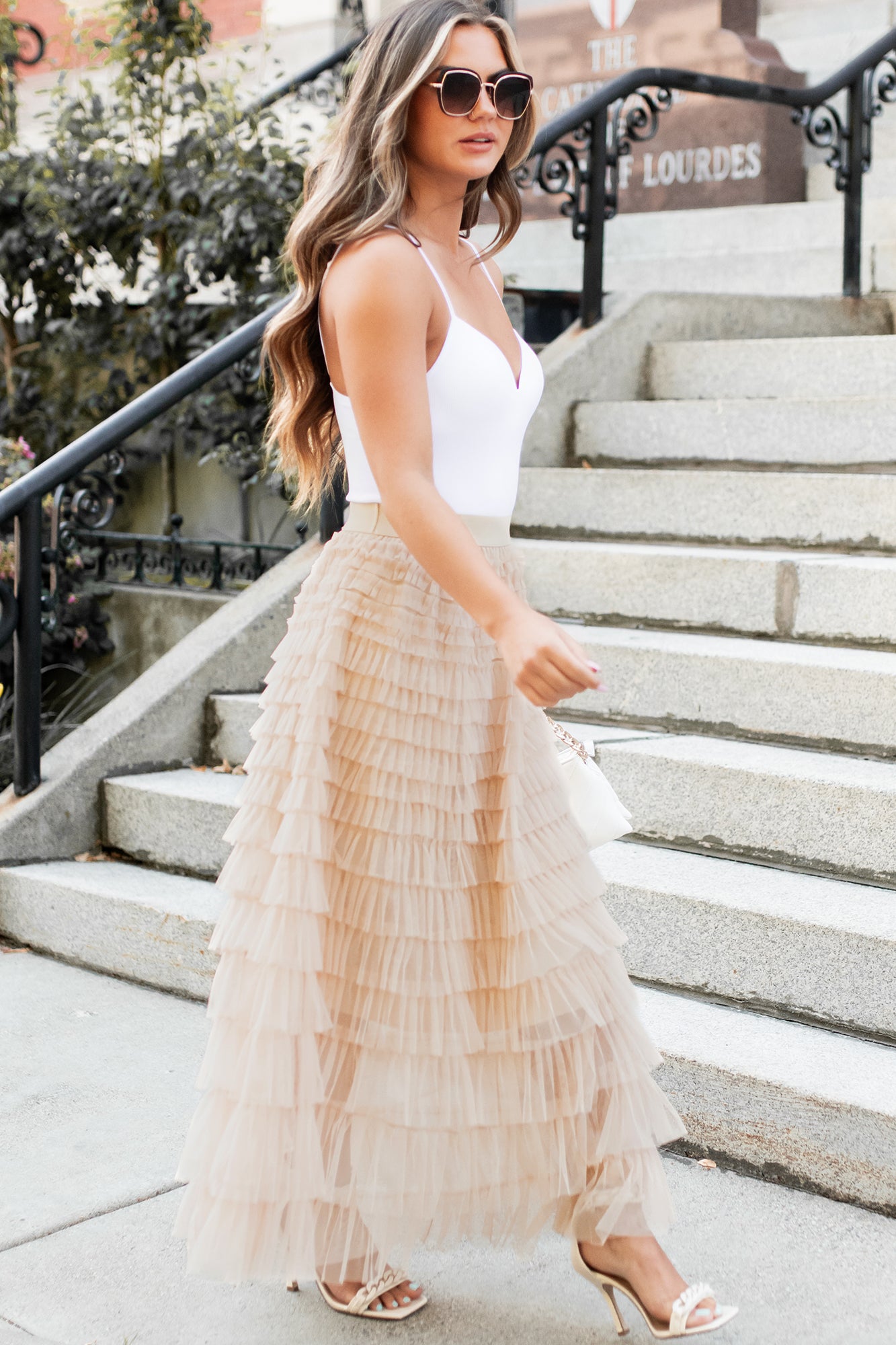 Tiered tulle maxi skirt Clearance