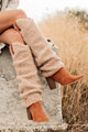 Boujee Cowgirl Slouchy Sherpa Boots (Tan) - NanaMacs