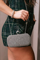 Routinely Glam Rhinestone Clutch Purse (Silver)