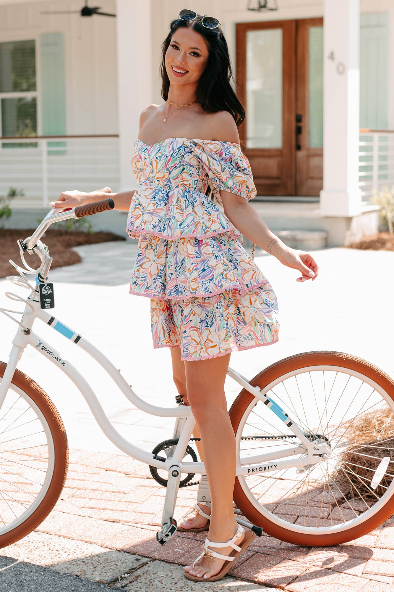 Women's Vibrant Voyage Tiered Printed Mini Dress - Size S Women's Vibrant Voyage Tiered Printed Mini Dress - Size S