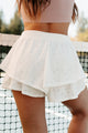 Seeds Of Positivity Tiered Eyelet Shorts (Off White) - NanaMacs