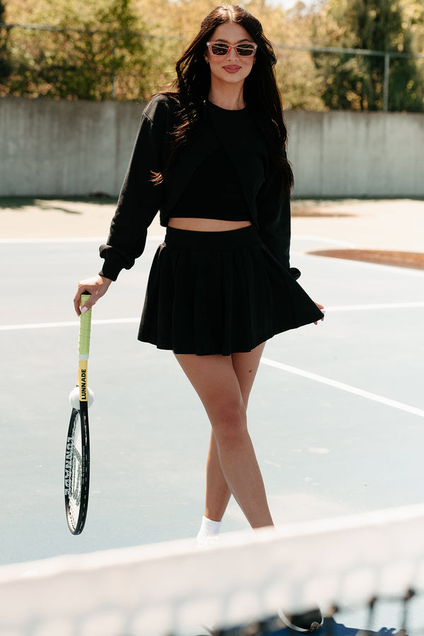 Coming In Clutch Reversible Shrug Top & Skirt Set (Black) - NanaMacs