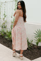 Phenomenal Fashion Drop Waist Floral Midi Dress (Apricot) - NanaMacs