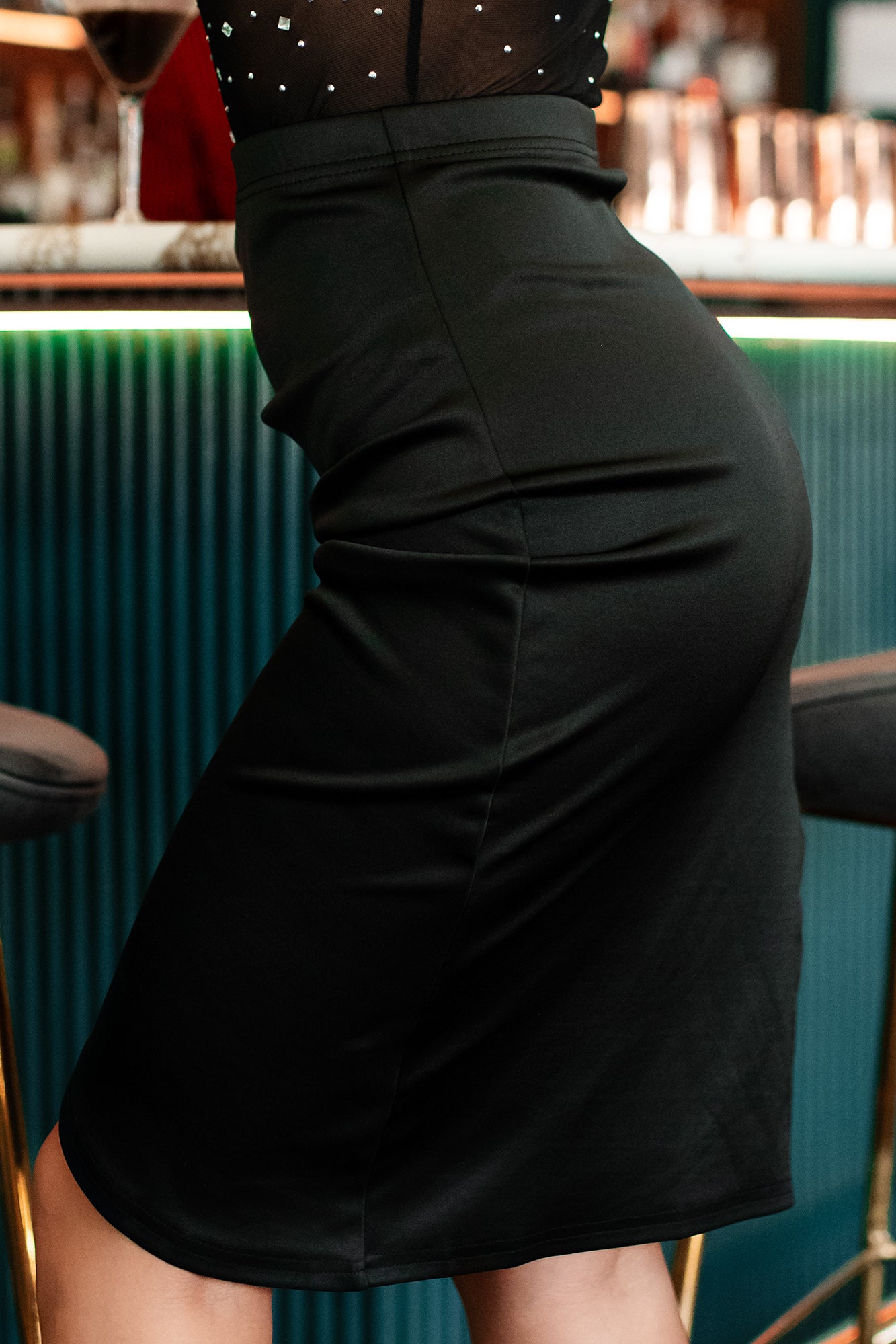 Dressed To Stun Bodysuit & Skirt Two-Piece Set (Black) - NanaMacs
