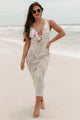 Cool By The Pool Open Knit Swim Cover Dress (Khaki) - NanaMacs