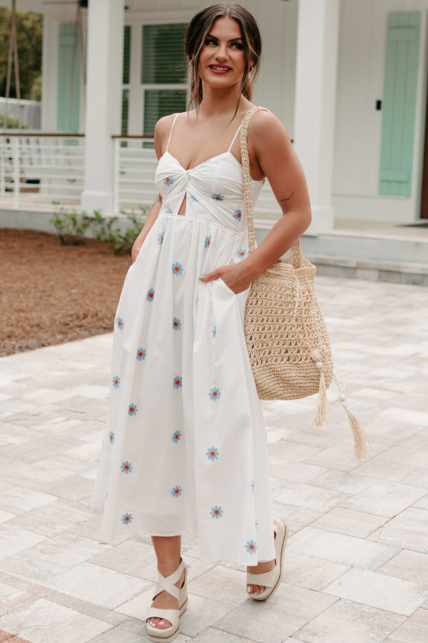 Captivated By You Floral Maxi Dress (Ivory/Blue) - NanaMacs