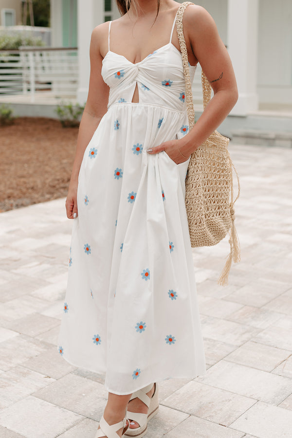 Captivated By You Floral Maxi Dress (Ivory/Blue) - NanaMacs