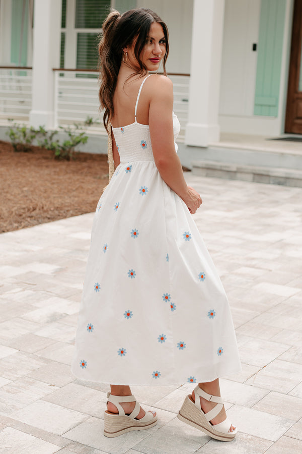 Captivated By You Floral Maxi Dress (Ivory/Blue) - NanaMacs