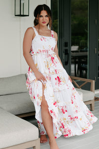 Treasured Times Tiered Floral Maxi Dress (White Multi) - NanaMacs