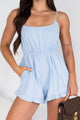 Behind The Glances Backless Ruffle Hem Romper (Light Blue) - NanaMacs