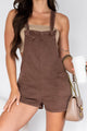 Topher Knotted Strap Zenana Shortalls (Mahogany) - NanaMacs